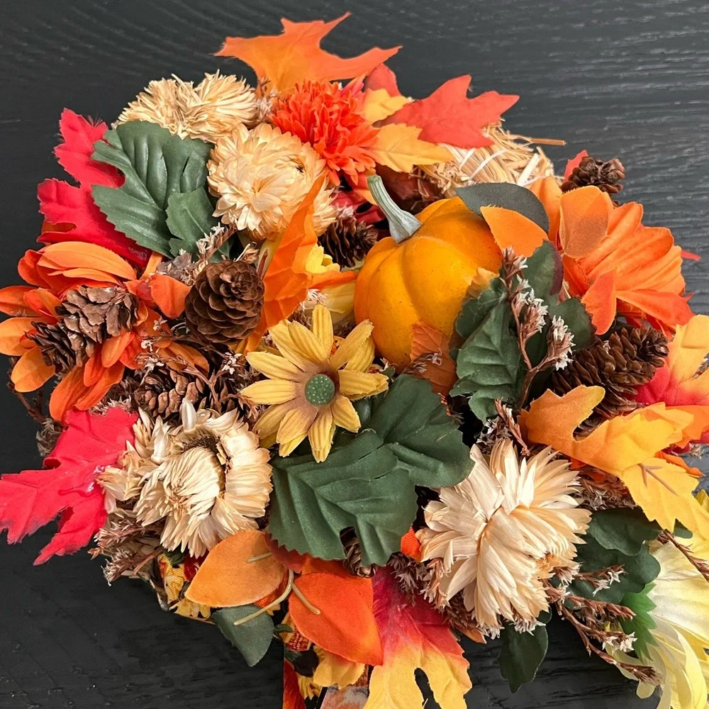 Fall Wreath with Pumpkin